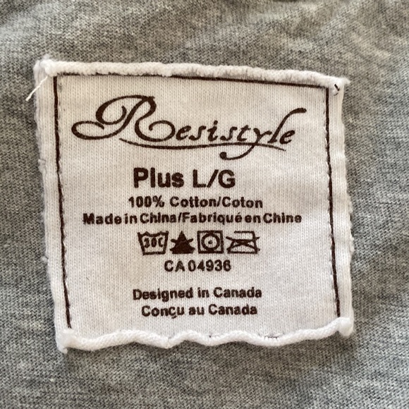 Grey Cotton Top - Plus Size Large - Picture 5 of 7